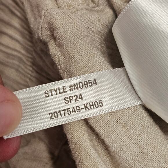 MADEWELL Pull-On Straight Crop Linen Pant in Natural Undyed Size 2 - Picture 9 of 12